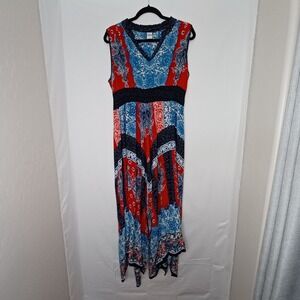 Women's Patchwork Paisley Hippie Boho Festival Maxi Dress Size‎ Large